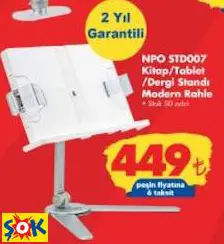 NPO STD007 KİTAP/TABLET /DERGİ STANDI MODERN RAHLE